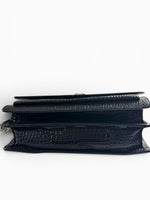 Load image into Gallery viewer, Saint Laurent Sunset Medium – Black Croc-Embossed Leather Silver-tone Hardware
