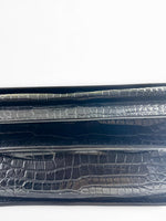 Load image into Gallery viewer, Saint Laurent Sunset Medium – Black Croc-Embossed Leather Silver-tone Hardware
