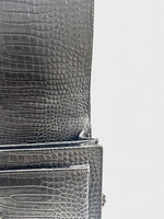 Load image into Gallery viewer, Saint Laurent Sunset Medium – Black Croc-Embossed Leather Silver-tone Hardware
