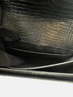 Load image into Gallery viewer, Saint Laurent Sunset Medium – Black Croc-Embossed Leather Silver-tone Hardware
