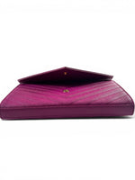 Load image into Gallery viewer, Saint Laurent Envelope Wallet on Chain – Purple Chevron Grain de Poudre Leather, Gold-tone Hardware
