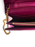 Load image into Gallery viewer, Saint Laurent Envelope Wallet on Chain – Purple Chevron Grain de Poudre Leather, Gold-tone Hardware
