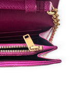 Load image into Gallery viewer, Saint Laurent Envelope Wallet on Chain – Purple Chevron Grain de Poudre Leather, Gold-tone Hardware
