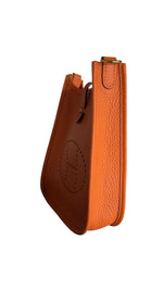 将图片加载到图库查看器，Hermès Evelyne TPM – Orange Clemence Leather Gold-tone Hardware
