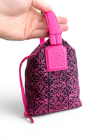 将图片加载到图库查看器，Loewe Cubi Small Anagram Jacquard &amp; Calfskin Pink/Black
