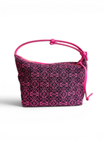 将图片加载到图库查看器，Loewe Cubi Small Anagram Jacquard &amp; Calfskin Pink/Black
