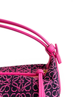 将图片加载到图库查看器，Loewe Cubi Small Anagram Jacquard &amp; Calfskin Pink/Black

