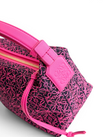 将图片加载到图库查看器，Loewe Cubi Small Anagram Jacquard &amp; Calfskin Pink/Black
