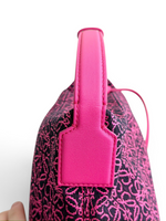 将图片加载到图库查看器，Loewe Cubi Small Anagram Jacquard &amp; Calfskin Pink/Black
