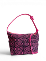 将图片加载到图库查看器，Loewe Cubi Small Anagram Jacquard &amp; Calfskin Pink/Black
