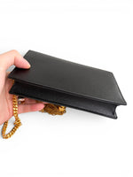 将图片加载到图库查看器，Saint Laurent YSL Kate Tassel Wallet on Chain Black Grain de Poudre Leather Gold-tone Hardware
