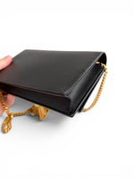 将图片加载到图库查看器，Saint Laurent YSL Kate Tassel Wallet on Chain Black Grain de Poudre Leather Gold-tone Hardware
