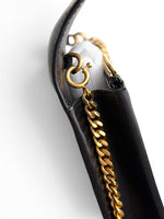 将图片加载到图库查看器，Saint Laurent YSL Kate Tassel Wallet on Chain Black Grain de Poudre Leather Gold-tone Hardware
