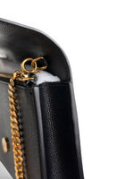 将图片加载到图库查看器，Saint Laurent YSL Kate Tassel Wallet on Chain Black Grain de Poudre Leather Gold-tone Hardware
