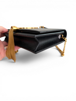 将图片加载到图库查看器，Saint Laurent YSL Kate Tassel Wallet on Chain Black Grain de Poudre Leather Gold-tone Hardware
