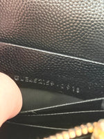 将图片加载到图库查看器，Saint Laurent YSL Kate Tassel Wallet on Chain Black Grain de Poudre Leather Gold-tone Hardware
