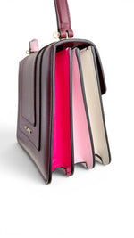 将图片加载到图库查看器，Bvlgari Serpenti Forever Top Handle - Pink, Ivory, Burgundy Calfskin Leather, Gold-tone Hardware
