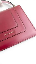 将图片加载到图库查看器，Bvlgari Serpenti Forever Top Handle - Pink, Ivory, Burgundy Calfskin Leather, Gold-tone Hardware
