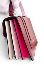 将图片加载到图库查看器，Bvlgari Serpenti Forever Top Handle - Pink, Ivory, Burgundy Calfskin Leather, Gold-tone Hardware
