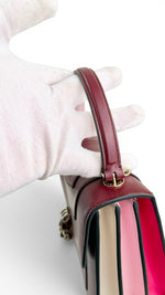 将图片加载到图库查看器，Bvlgari Serpenti Forever Top Handle - Pink, Ivory, Burgundy Calfskin Leather, Gold-tone Hardware
