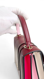 将图片加载到图库查看器，Bvlgari Serpenti Forever Top Handle - Pink, Ivory, Burgundy Calfskin Leather, Gold-tone Hardware
