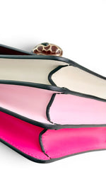 将图片加载到图库查看器，Bvlgari Serpenti Forever Top Handle - Pink, Ivory, Burgundy Calfskin Leather, Gold-tone Hardware
