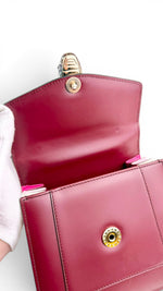 将图片加载到图库查看器，Bvlgari Serpenti Forever Top Handle - Pink, Ivory, Burgundy Calfskin Leather, Gold-tone Hardware
