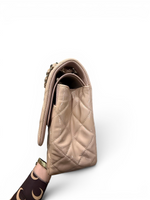 将图片加载到图库查看器，Chanel Timeless Classic Jumbo Double Flap, Beige Patent Leather Silver-tone Hardware

