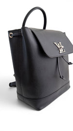 Load image into Gallery viewer, Louis Vuitton Lockme BB Backpack, Black Grained Calfskin, Silver-tone Hardware
