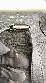 Load image into Gallery viewer, Louis Vuitton Lockme BB Backpack, Black Grained Calfskin, Silver-tone Hardware
