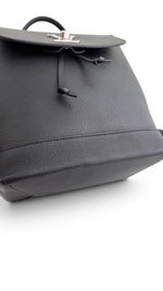 Load image into Gallery viewer, Louis Vuitton Lockme BB Backpack, Black Grained Calfskin, Silver-tone Hardware
