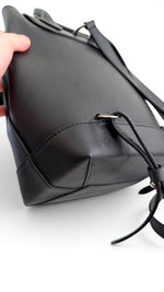 Load image into Gallery viewer, Louis Vuitton Lockme BB Backpack, Black Grained Calfskin, Silver-tone Hardware
