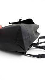 Load image into Gallery viewer, Louis Vuitton Lockme BB Backpack, Black Grained Calfskin, Silver-tone Hardware
