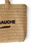 将图片加载到图库查看器，Saint Laurent Rive Gauche Beige Raffia Tote
