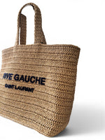 将图片加载到图库查看器，Saint Laurent Rive Gauche Beige Raffia Tote

