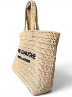 将图片加载到图库查看器，Saint Laurent Rive Gauche Beige Raffia Tote
