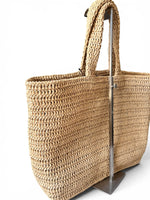 将图片加载到图库查看器，Saint Laurent Rive Gauche Beige Raffia Tote
