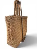 将图片加载到图库查看器，Saint Laurent Rive Gauche Beige Raffia Tote
