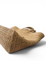 将图片加载到图库查看器，Saint Laurent Rive Gauche Beige Raffia Tote
