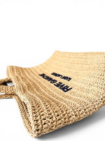 将图片加载到图库查看器，Saint Laurent Rive Gauche Beige Raffia Tote
