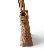 将图片加载到图库查看器，Saint Laurent Rive Gauche Beige Raffia Tote
