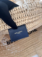 将图片加载到图库查看器，Saint Laurent Rive Gauche Beige Raffia Tote
