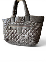 Load image into Gallery viewer, Chanel Coco Cocoon Large Dark Grey Nylon Tote with Leather Trim, Silver-tone Hardware
