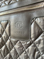 Load image into Gallery viewer, Chanel Coco Cocoon Large Dark Grey Nylon Tote with Leather Trim, Silver-tone Hardware
