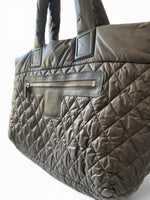 Load image into Gallery viewer, Chanel Coco Cocoon Large Dark Grey Nylon Tote with Leather Trim, Silver-tone Hardware
