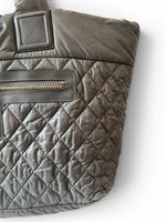 Load image into Gallery viewer, Chanel Coco Cocoon Large Dark Grey Nylon Tote with Leather Trim, Silver-tone Hardware
