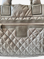 Load image into Gallery viewer, Chanel Coco Cocoon Large Dark Grey Nylon Tote with Leather Trim, Silver-tone Hardware
