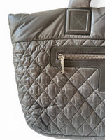 Load image into Gallery viewer, Chanel Coco Cocoon Large Dark Grey Nylon Tote with Leather Trim, Silver-tone Hardware
