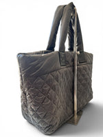 Load image into Gallery viewer, Chanel Coco Cocoon Large Dark Grey Nylon Tote with Leather Trim, Silver-tone Hardware
