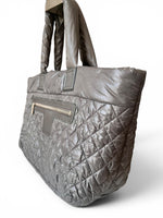 Load image into Gallery viewer, Chanel Coco Cocoon Large Dark Grey Nylon Tote with Leather Trim, Silver-tone Hardware
